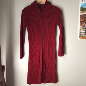 Red Anthropologie Duster Sweater